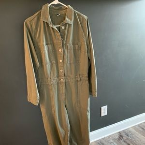 Olive Green Button-down Jumper